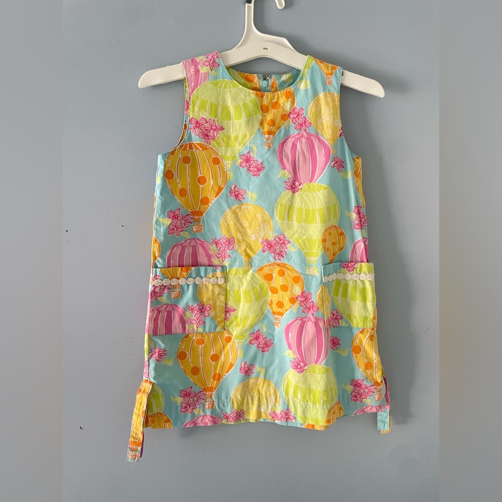 White Tag Lilly Pulitzer Hot Air Balloon Print Dress for Girls Size 6